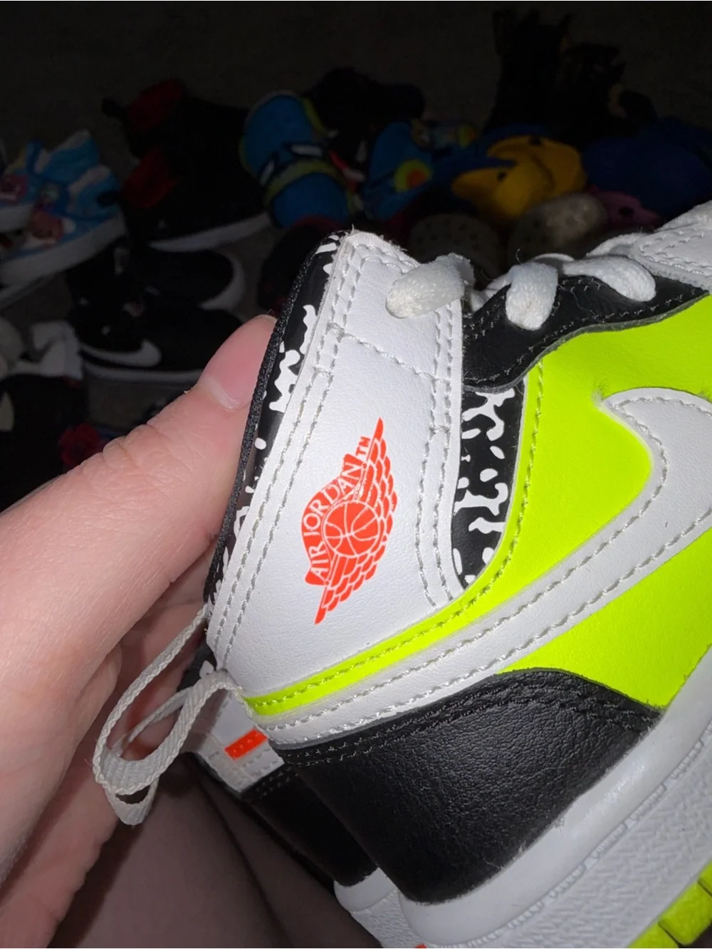 Nike Kids Neon Yellow, White & Black High-Top Sneaker